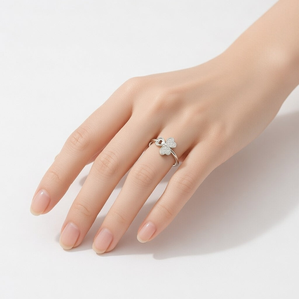 Double Heart Pavé Diamond Ring - Love Multiplied