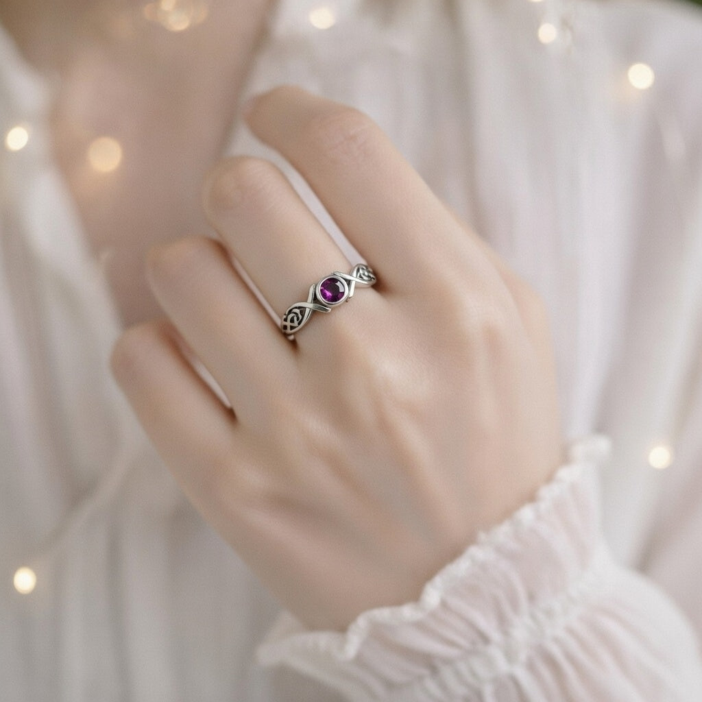 Infinity Ruby Twist Ring - Timeless Passion