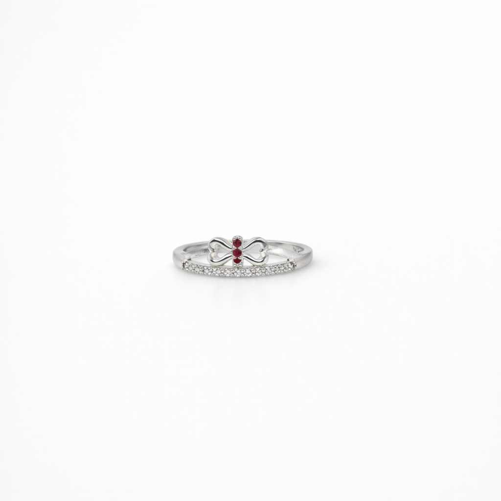 Ruby Bowtie Diamond Ring - Playful Elegance