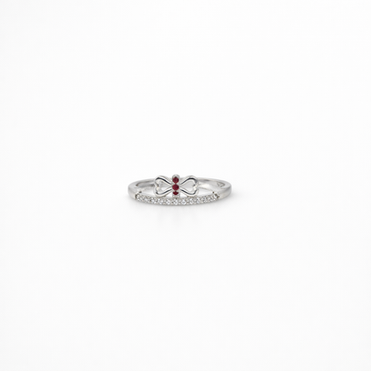 Ruby Bowtie Diamond Ring - Playful Elegance