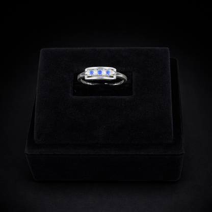 Triple Sapphire Bar Minimalist Ring - Modern Edge