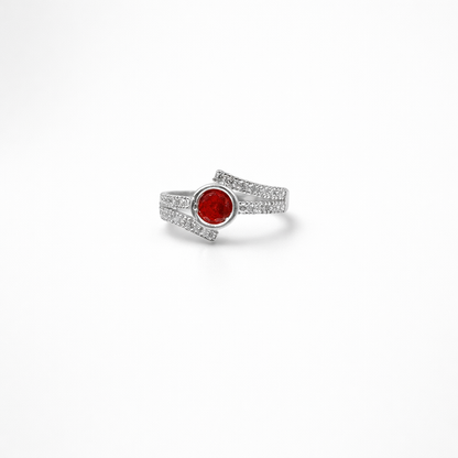 Twist Ruby Pavé Ring - Dynamic Fire Sparkle